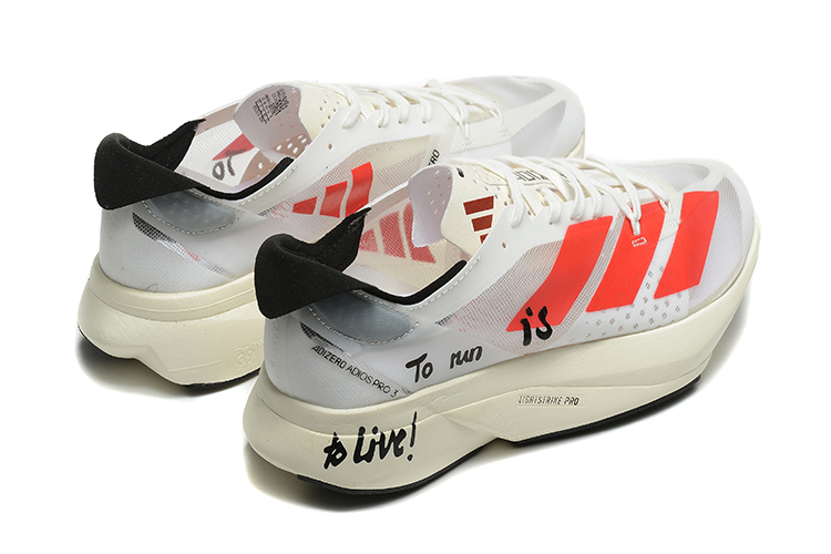 נעלי אדידס-ADIDAS ADIZERO ADIOS PRO 3 Red White – תמונה 2