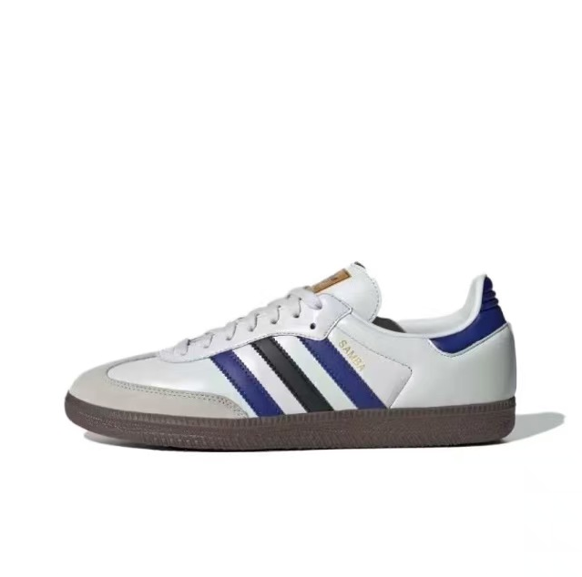 נעלי אדידס סמבה-Samba ADV Sneakers White Blue – תמונה 2