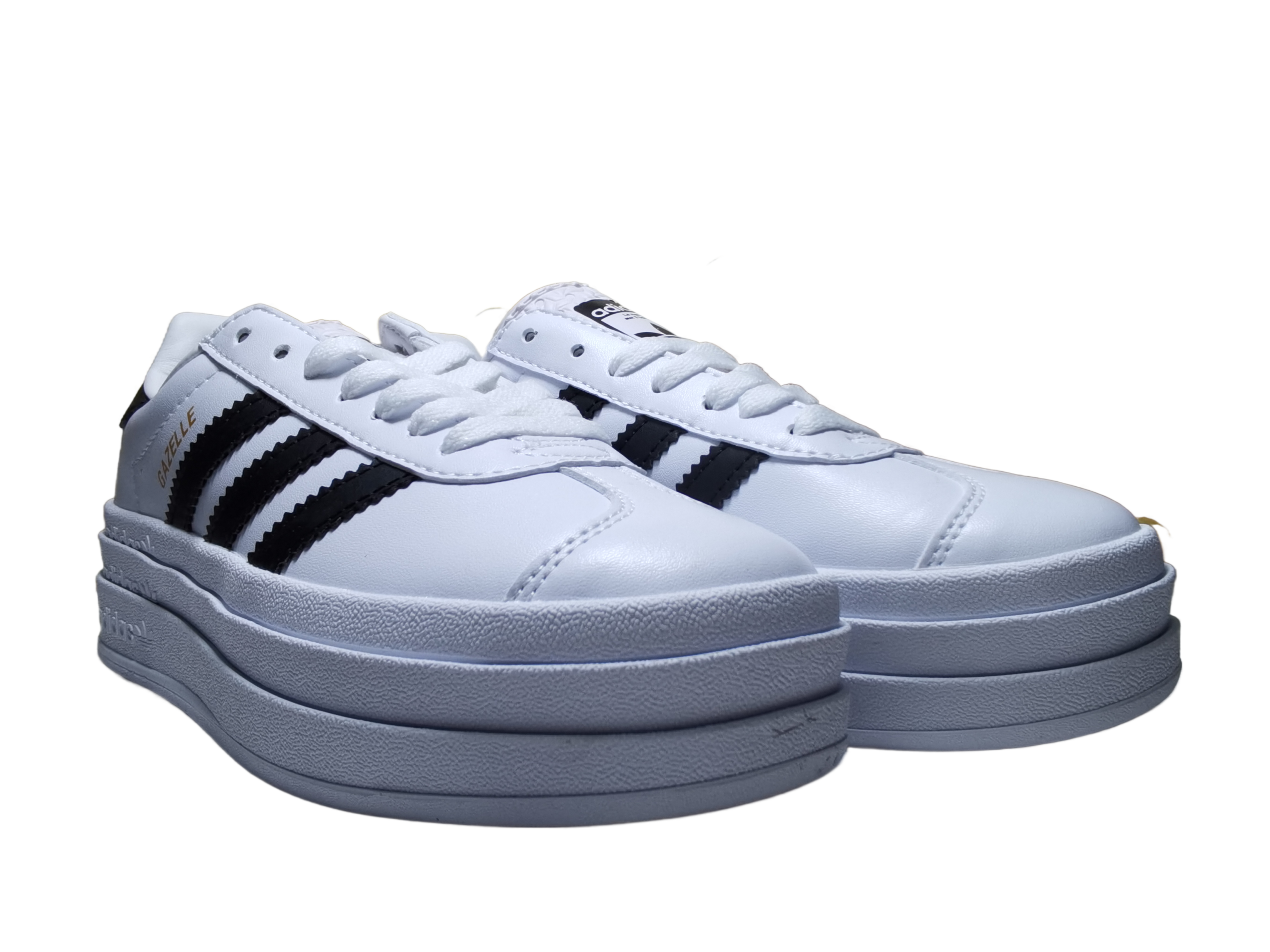 אדידס גאזל- ADIDAS GAZELLE BOLD SHOES White Black – תמונה 2