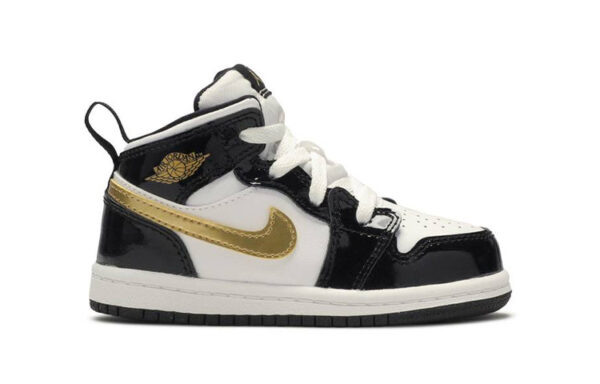 Air Jordan 1 Low Black White Gold ילדים – נייק ג'ורדן – תמונה 2