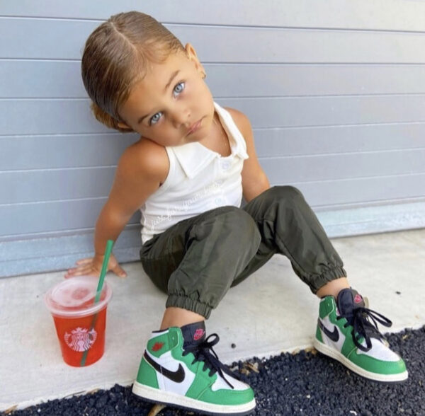 Air Jordan 1 Low Green White ילדים – נייק ג'ורדן – תמונה 4